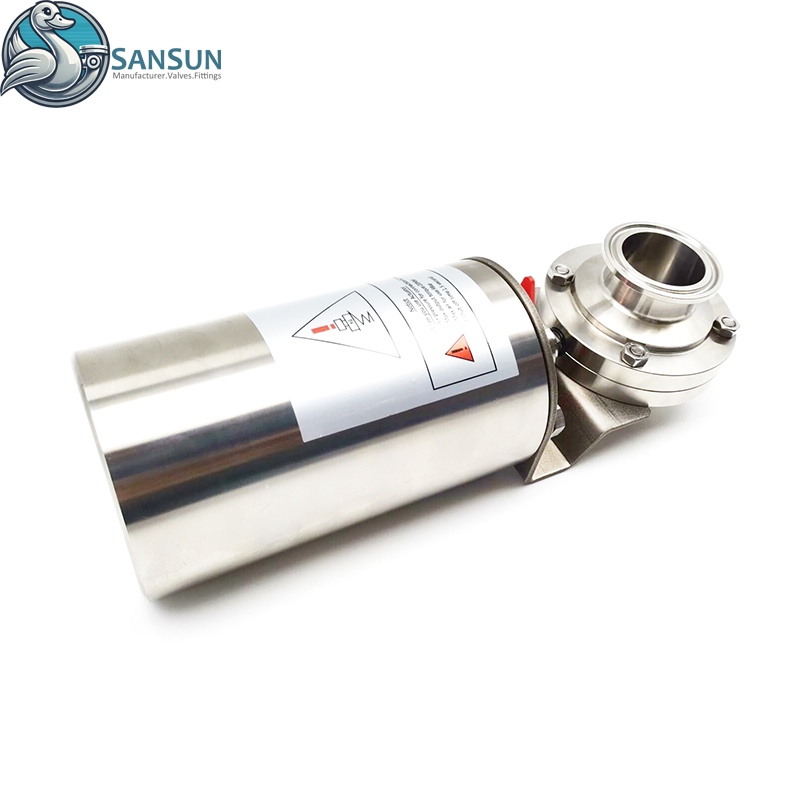 Пневматический трехзажимной клапан-бабочка из нержавеющей стали 316L для системы жидкостного охлаждения центров обработки данных