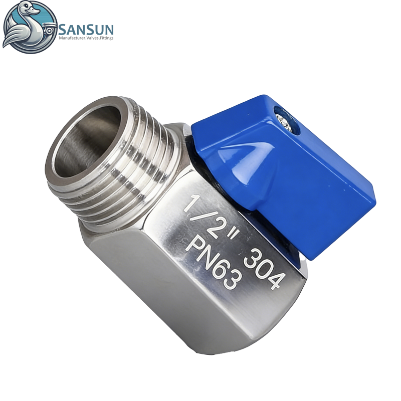 Нержавеющая сталь BSP Мужской и женский ручной мини-шаровой кран для системы жидкостного охлаждения центра обработки данных