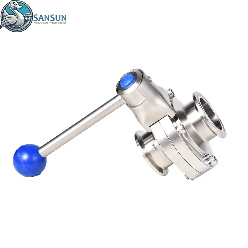 Двухстворчатый клапан Tri Clamp с жидкостным охлаждением для центров обработки данных AI Hyperscale с рычажной ручкой