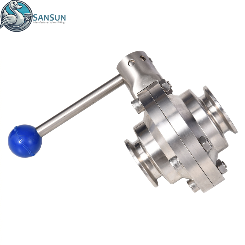 Ручной санитарный дроссельный клапан Tri-Clamp для жидкостного охлаждения центров обработки данных