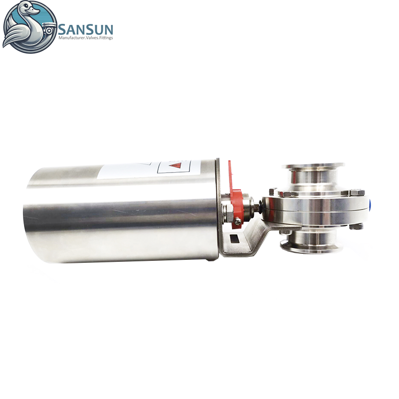 Пневматический трехзажимной клапан-бабочка из нержавеющей стали 316L для системы жидкостного охлаждения центров обработки данных