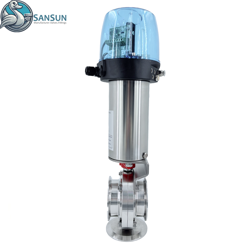 Пневматический трехзажимной дроссельный клапан из нержавеющей стали с жидкостным охлаждением для центров обработки данных и C‑TOP