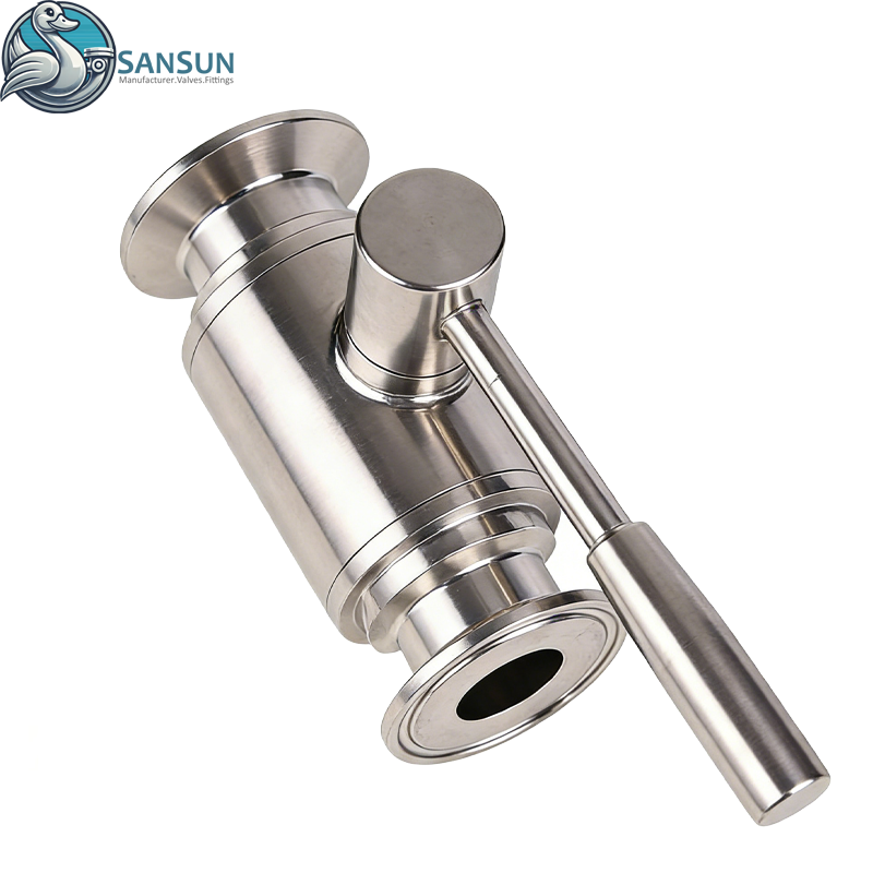 Ручной санитарный шаровой кран зажимного типа для систем жидкостного охлаждения центров обработки данных