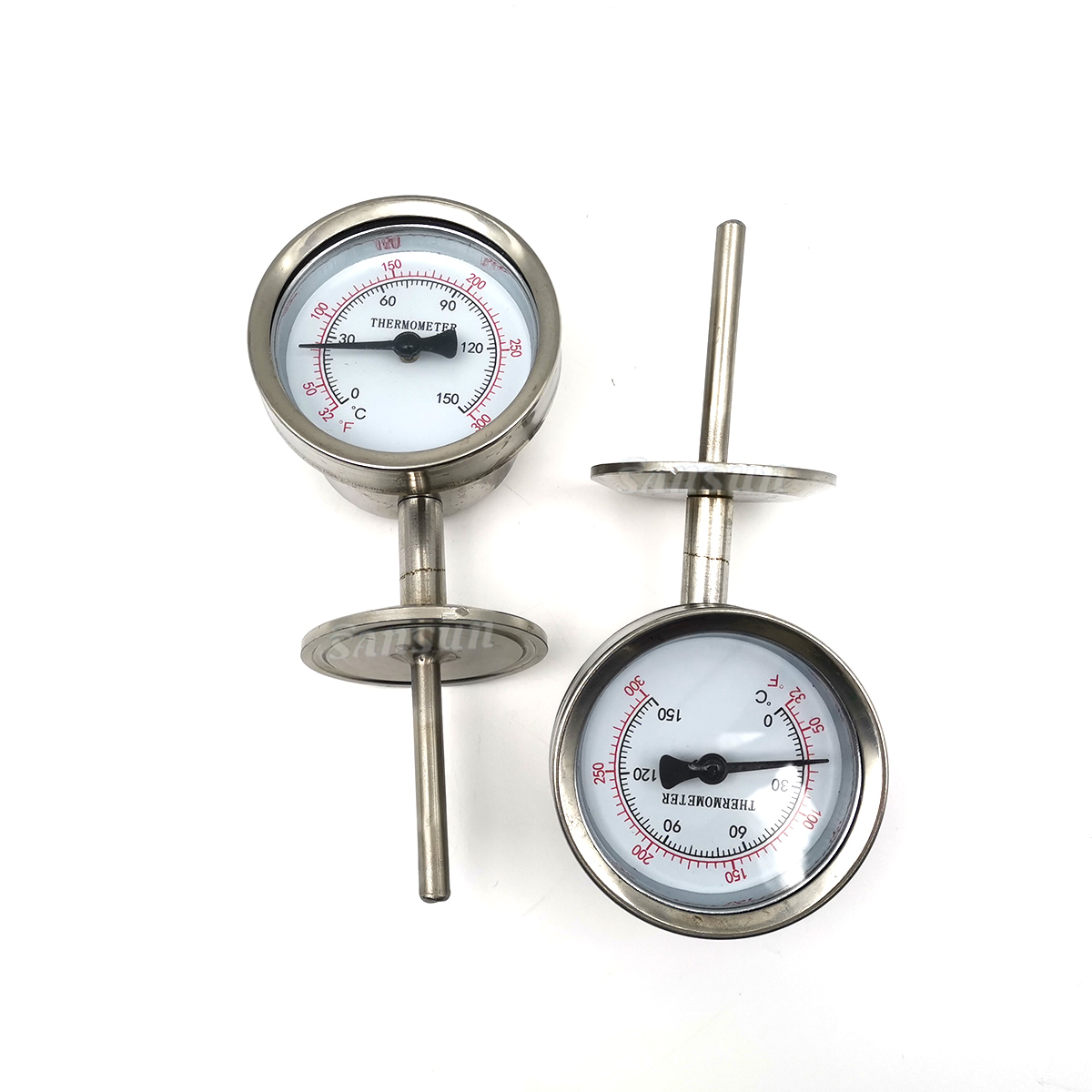 Биметальный термометр температуры вертикального типа из нержавеющей стали.